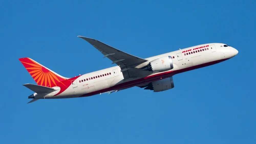 Air India Boeing 787-8 Dreamliner VT-ANL passenger plane departure and take off at Hong Kong Chek Lap Kok Airport Hong Kong^ China - December 1^ 2013: