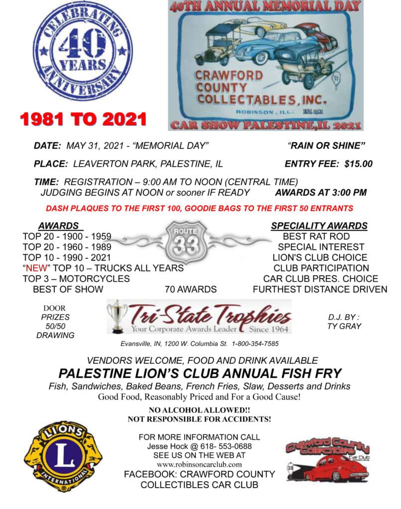 40TH ANNUAL MEMORIAL DAY CAR SHOW 2021 103.1 WAKOFM