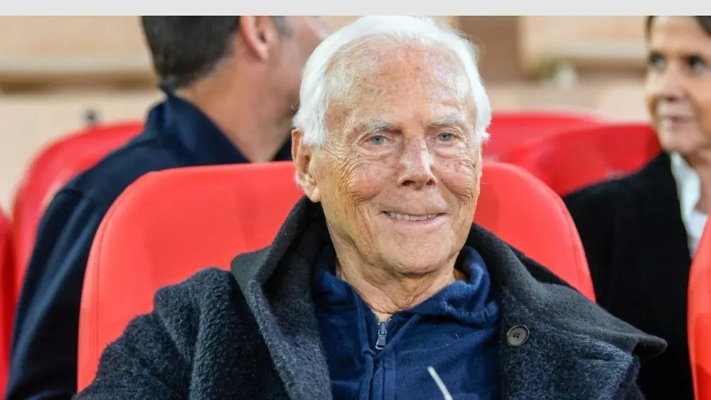 Giorgio Armani is seen during the Basketball Euroleague match between AS Monaco and EA7 Emporio Armani Olimpia Milan in Salle Gaston Medecin in Monaco. 20-03-2024