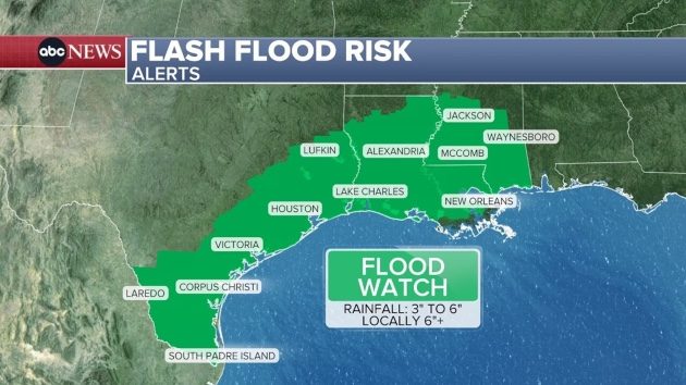 17 million under flood watch from Texas to Mississippi