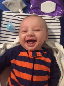 Here is the little guy I explain complicated stuff to while he stuffs his diaper. 
