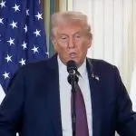 U.S. President Donald Trump takes part in a joint press conference with the Israeli Prime Minister. Washington^ D.C.^ USA - September 30 2025