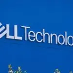 Closeup of DELL Technologies logo sign on the company headquarters office building in Silicon Valley^ SF Bay Area. Santa Clara^ California US - September 21^ 2024
