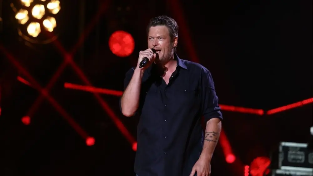 Blake Shelton performs in concert during the 2017 CMA Music Festival on June 9^ 2017 at Nissan Stadium in Nashville^ Tennessee.