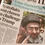 British newspapers report Iran has chosen Ayatollah Ali Khamenei's son^ Mojtaba Khamenei as new supreme leader Nottinghamshire^ UK 09 March 2026
