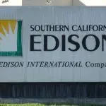 Southern California Edison - An Edison International Company is shown on a sign. SCE is an electricity provider for Central^ Coastal^ and Southern California. Santa Clarita^ CA / USA - July 17^ 2019