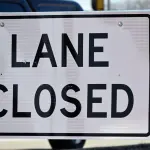 lane closed sign