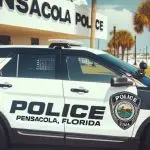 Pensacola Florida police car (This content was generated by an Artificial Intelligence (AI) system.)