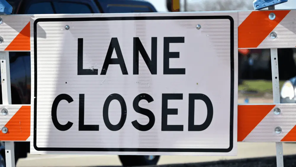 lane closed sign