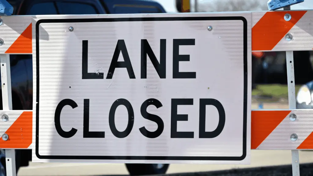 lane closed sign