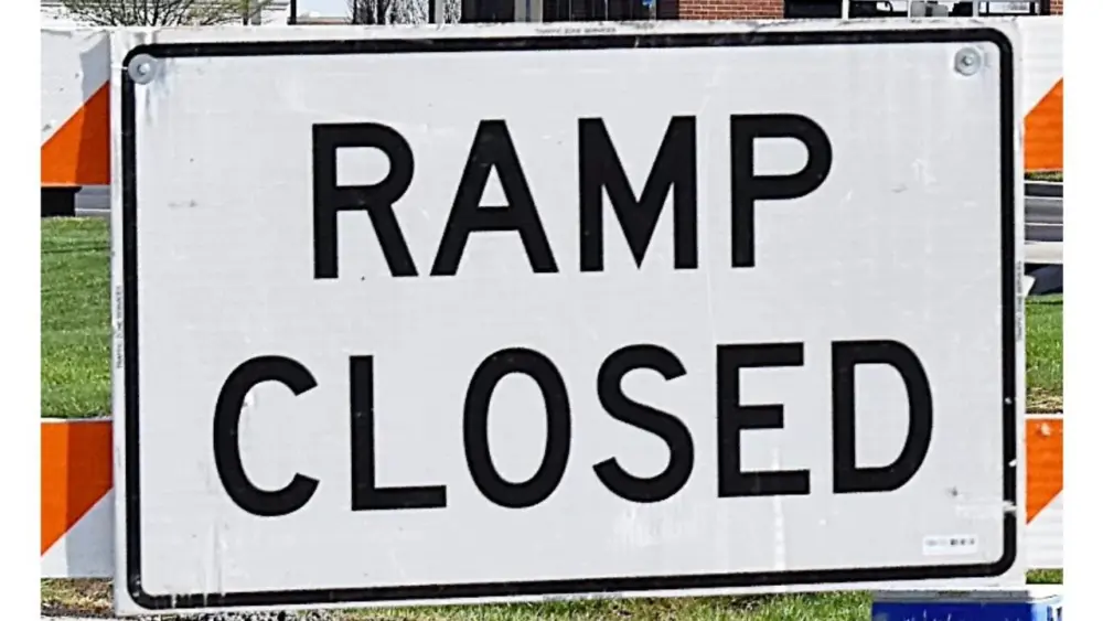 ramp closed sign