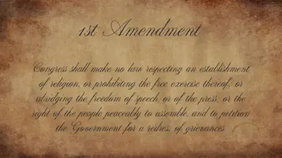 A poorly created image of the First Amendment. You're not missing much.