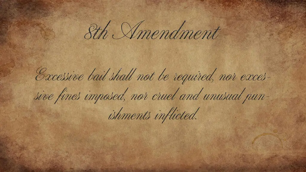 A poorly crafted image of the 8th Amendment
