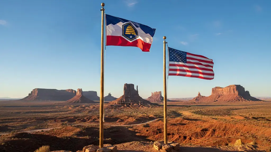 An image of the Utah state flag and the American Flag generated by Google Gemini