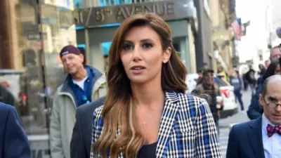 Alina Habba^ former lawyer for Donald Trump talks to media^ makes her way into Trump Tower in Manhattan. N EW YORK^ NEW YORK-MARCH 21^ 2023