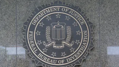 F.B.I. seal of the Department of Justice/Federal Bureau of Investigation located outside the J. Edgar Hoover F.B.I. Building in downtown Washington^ DC