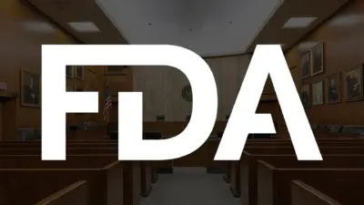 FDA Logo on the courtroom background
