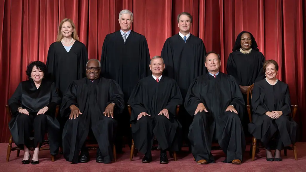 A portrait of the Supreme Court of the United States of America as of 2025