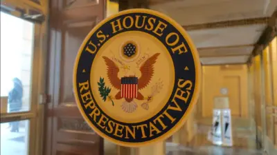 US HOUSE OF REPRESENTATIVES - sign seal emblem at HOUSE OFFICE BUILDING WASHINGTON^ DC - APRIL 26^ 2019