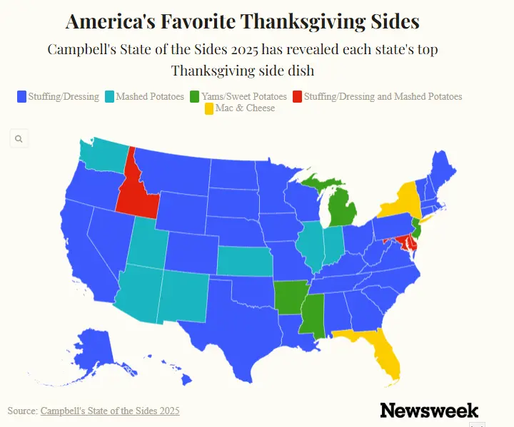 Thanksgiving Sides by State