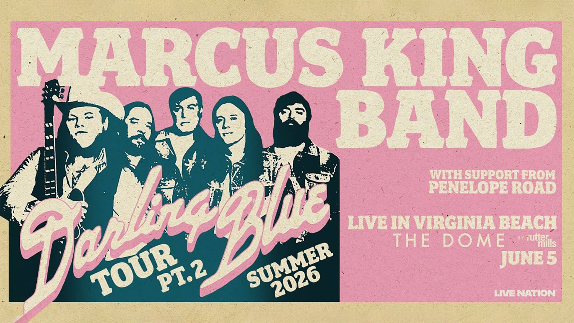 A graphic promoting the Markus King Darling Blue Pt 2 tour