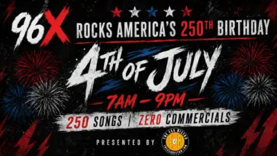 96X ROCKS AMERICA’S 250TH BIRTHDAY!