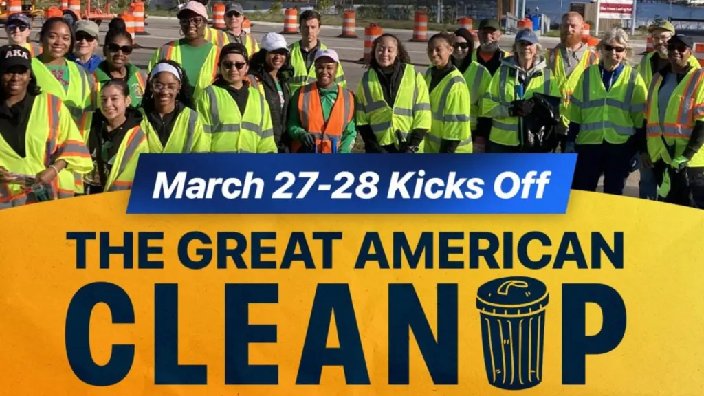 Graphic for the Hampton Roads Great American Cleanup on March 27-28.