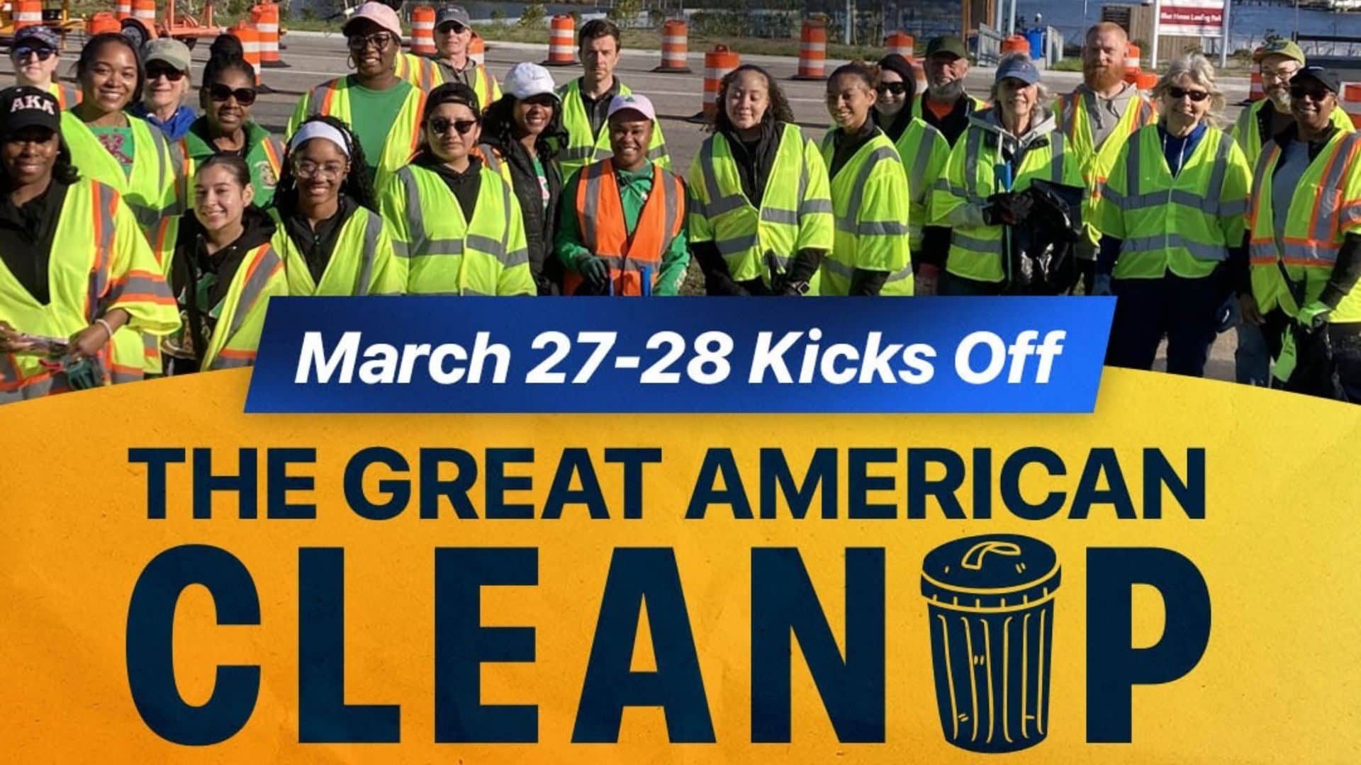 Graphic for the Hampton Roads Great American Cleanup on March 27-28.