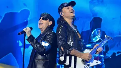 Scorpions during concert in the Kyiv Sports Palace within the world tour 50th Anniversary KIEV^ UKRAINE February 19^ 2016