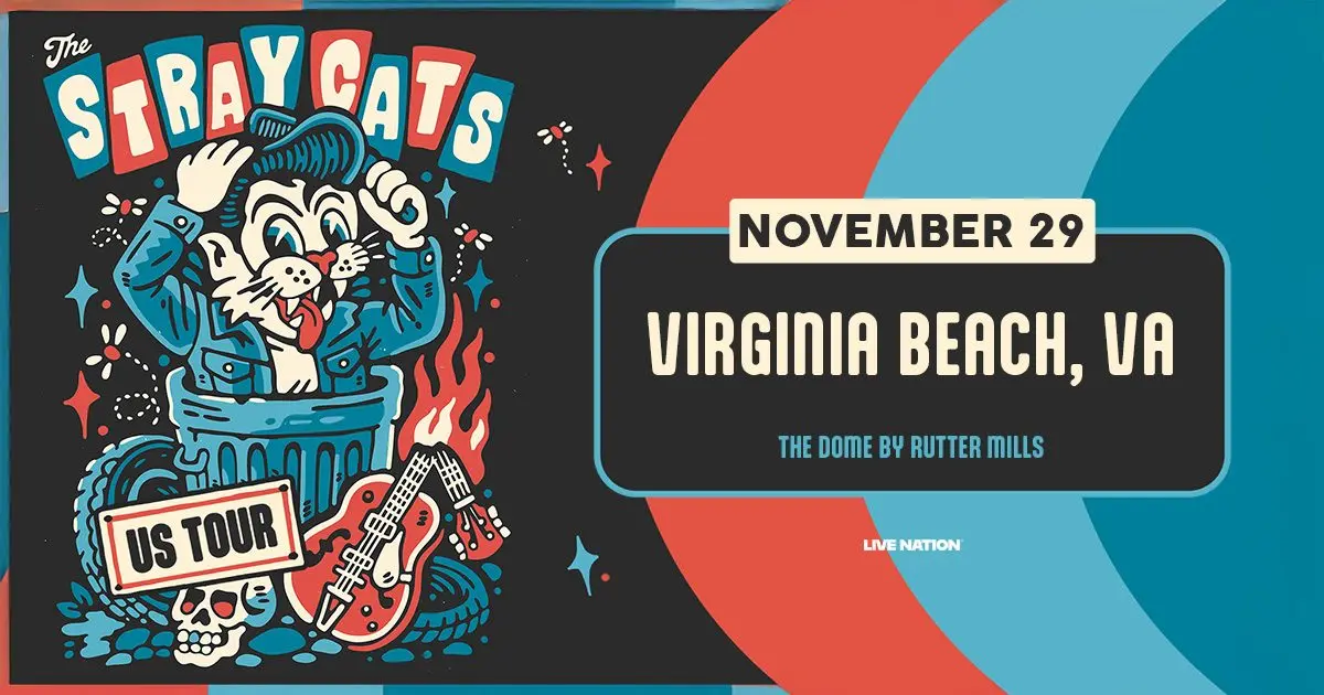 image promoting The Stray Cats US Tour with a special guest The Dome by Rutter Mills in Virginia Beach on 11/29