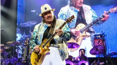 Carlos Santana performs at the Supernatural Tour at the Sprint Center in Kansas City. Kansas City^ Missouri - JULY 11^ 2019
