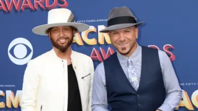 Preston Brust^ Chris Lucas^ LOCASH at the Academy of Country Music Awards 2018 at MGM Grand Garden Arena on April 15^ 2018 in Las Vegas^ NV
