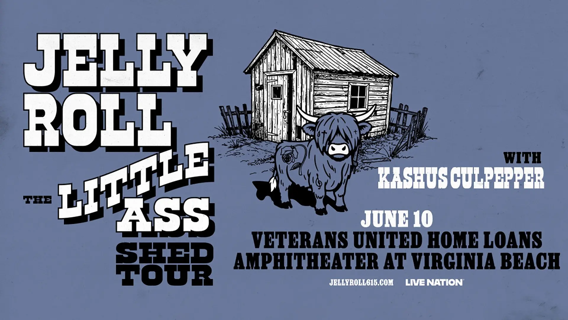 A graphic for Jelly Roll's Little ASS Shed Tour
