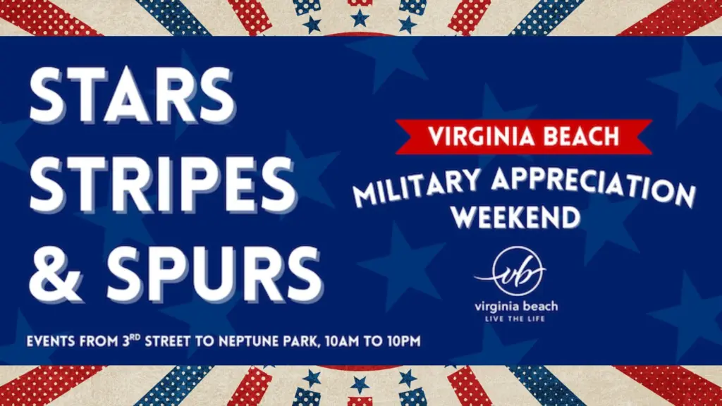 Image promoting Stars, Stripes and Spurs for Military Appreciation Weekend on April 24-26