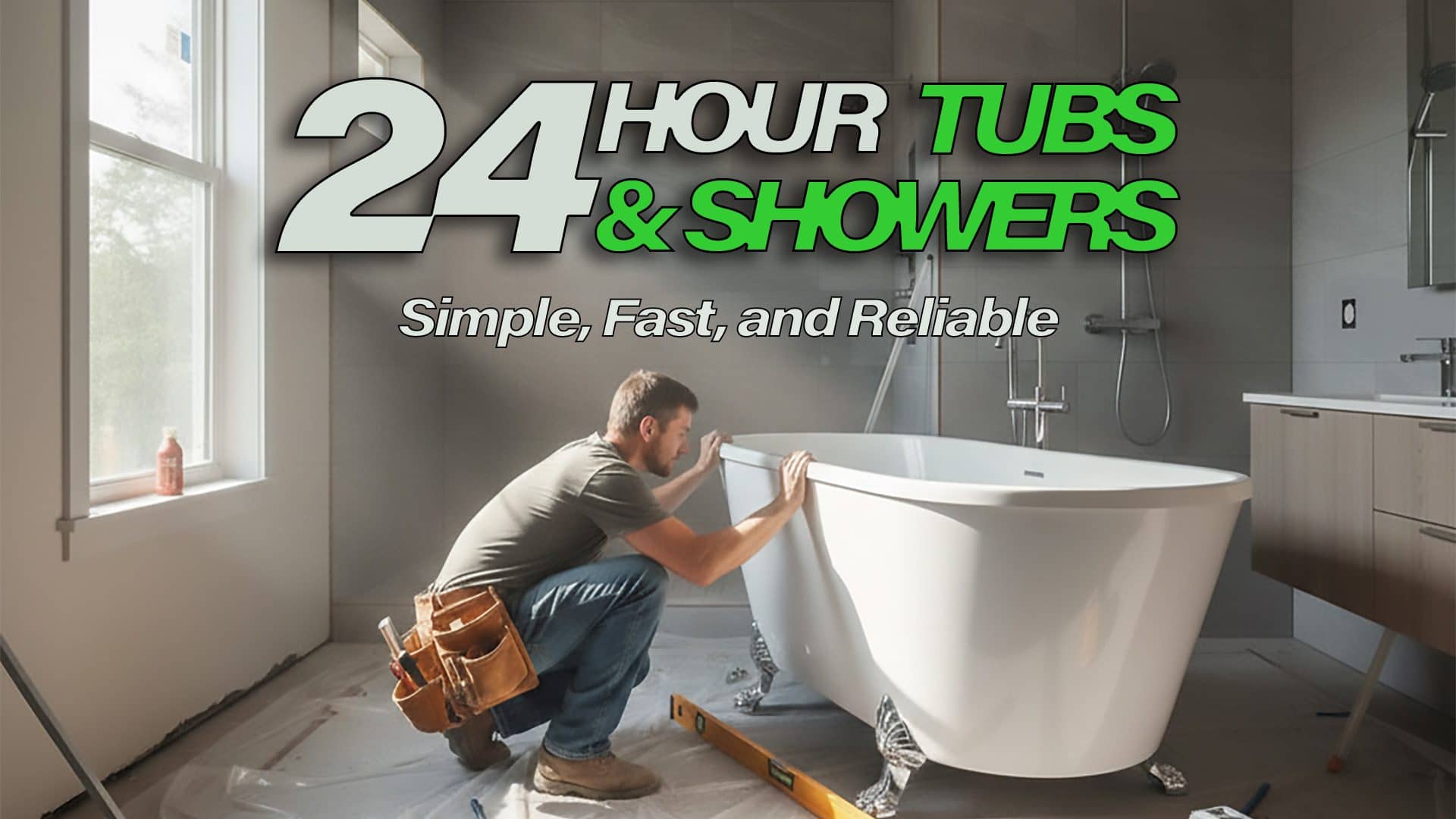 A graphic for 24-Hour Tubs & Showers