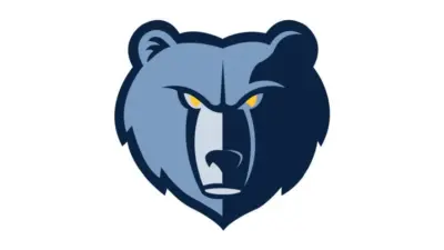 Memphis Grizzlies Logo A blue bears head with yellow eyes on white background