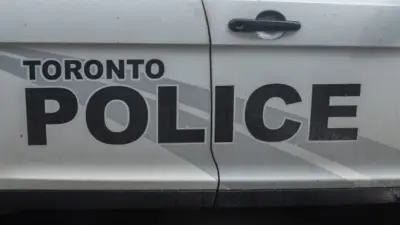A police car patrols the streets of Toronto Toronto^ ON^ Canada - September 4^ 2023