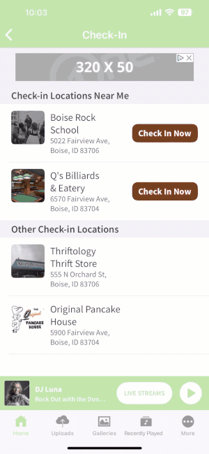 check in and obtain coupon