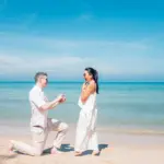 Man,Make,Surprise,Proposal,Of,Marriage,To,Girlfriend,On,Tropical