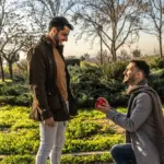 The,Gay,Couple,Makes,A,Marriage,Proposal.,Valentine
