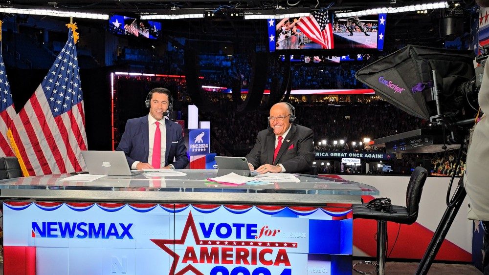 Rudy Giuliani on set with Greg Kelly