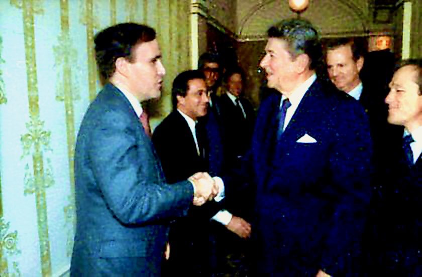 Rudolph W. Giuliani with President Ronald Reagan at the White House