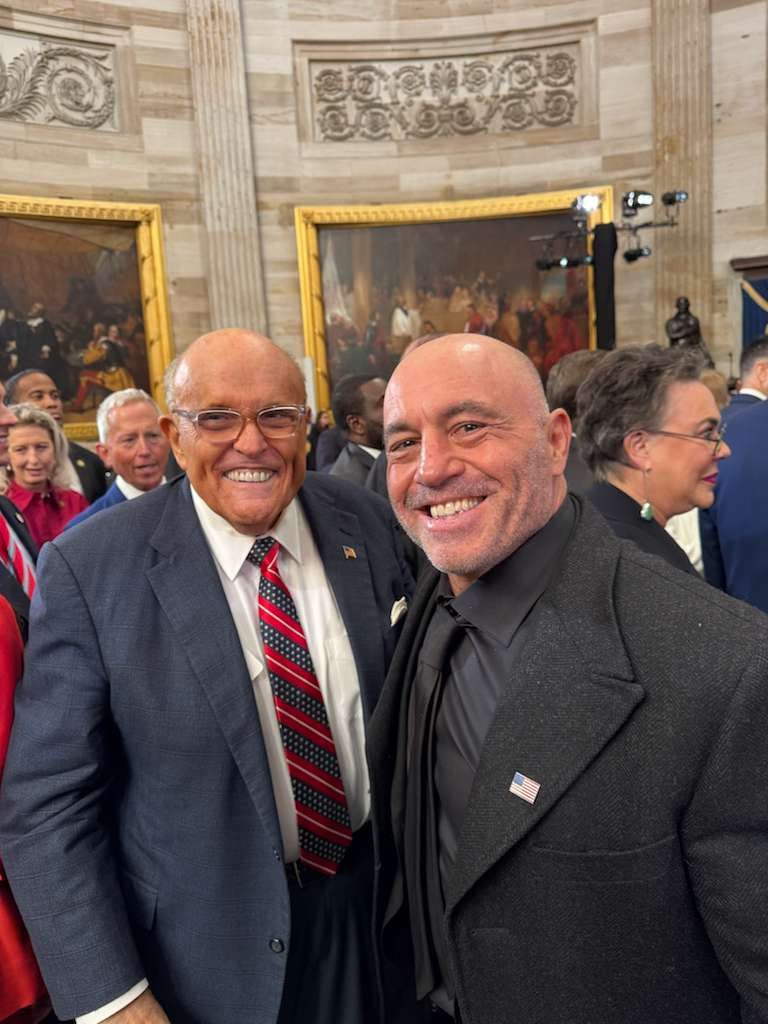 Rudy Giuliani with Joe Rogan at the inauguration