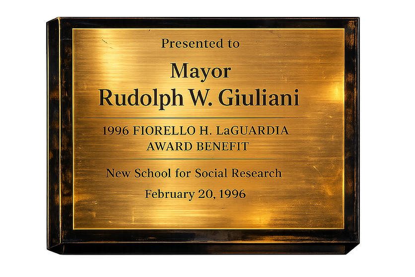 Rudy Giuliani with the Fiorello H. LaGuardia Award