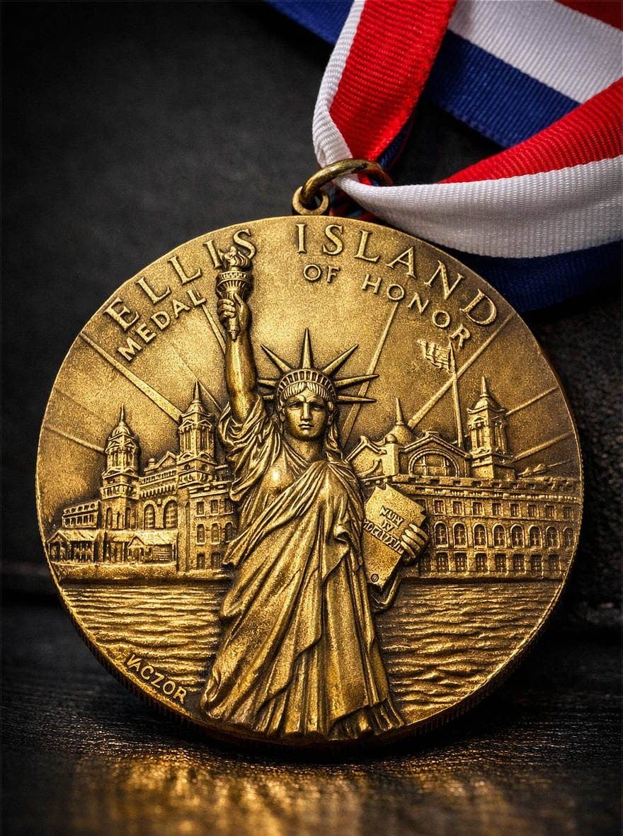 Rudy Giuliani with the Ellis Island Medal of Honor