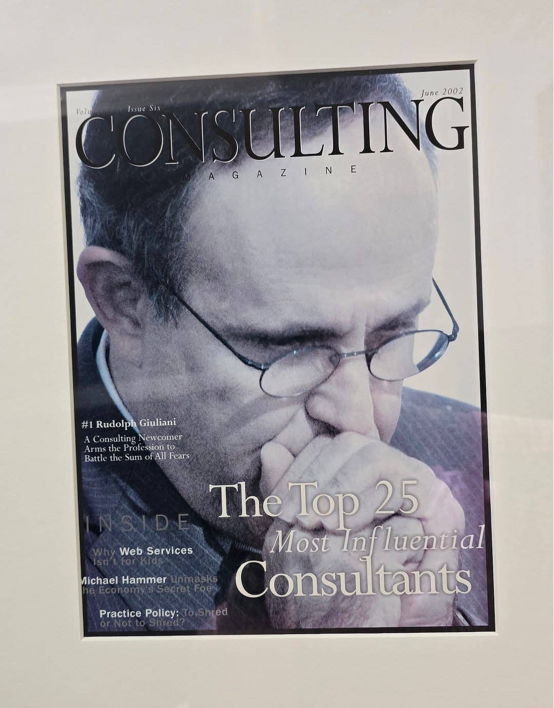 Consulting magazine cover featuring Rudolph W. Giuliani
