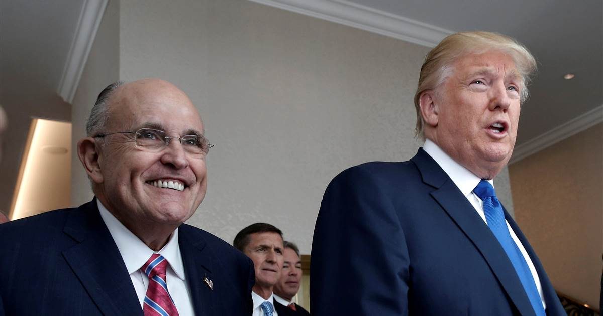 Rudolph W. Giuliani with President Donald J. Trump at a public appearance