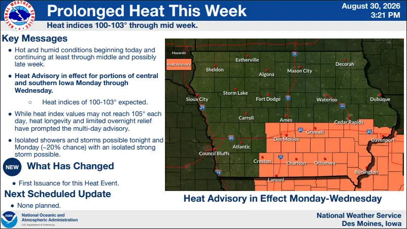 Heat Advisory in Place Through Wednesday, Warm Stretch Could Last Into Holiday Weekend