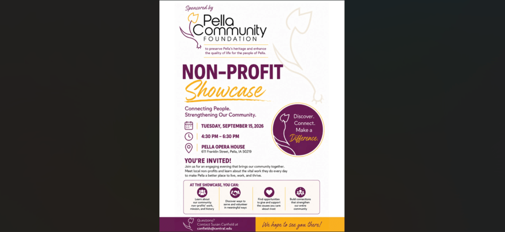 Pella Community Foundation Hosting Non-Profit Showcase Next Week