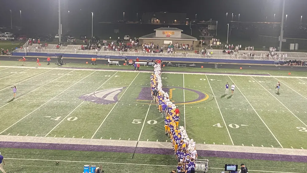 Indianola Football 2024 Results showing Nolan Freeman celebrating homecoming win
